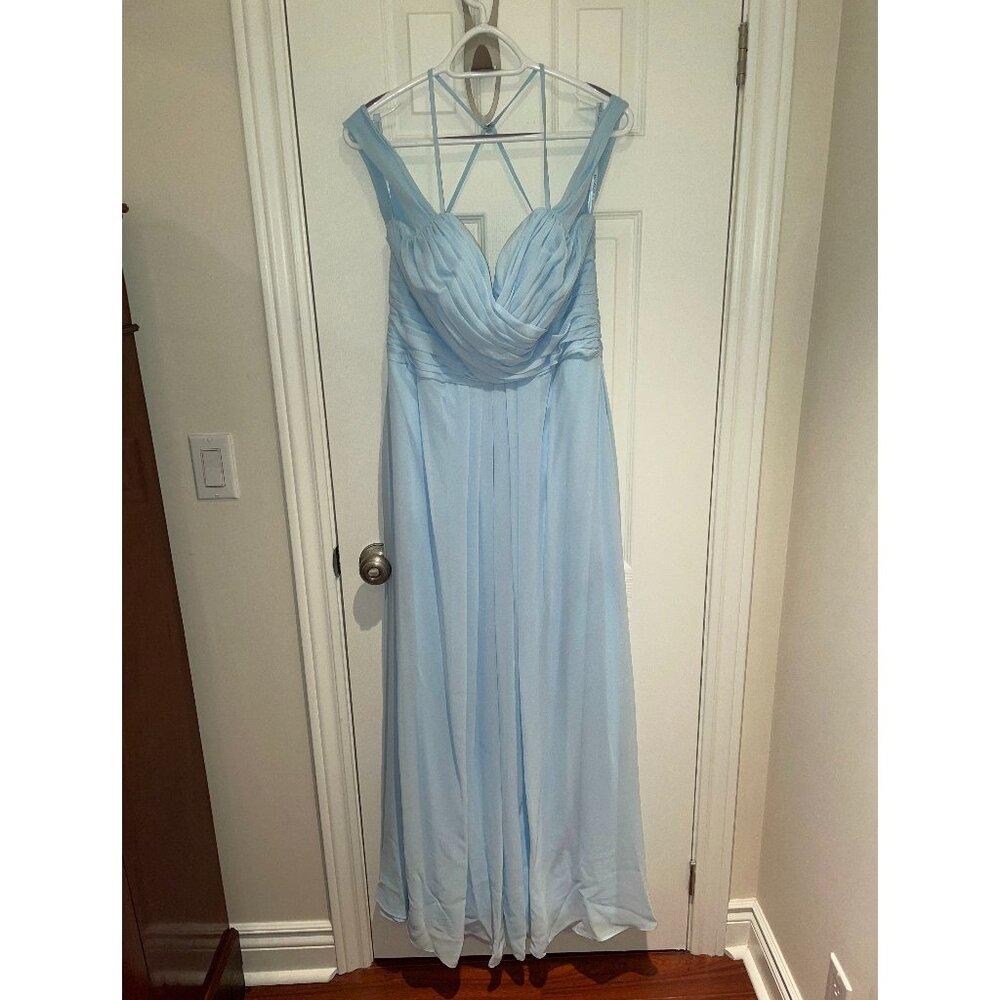 Cold Shoulder Bridesmaid Dress in powder blue